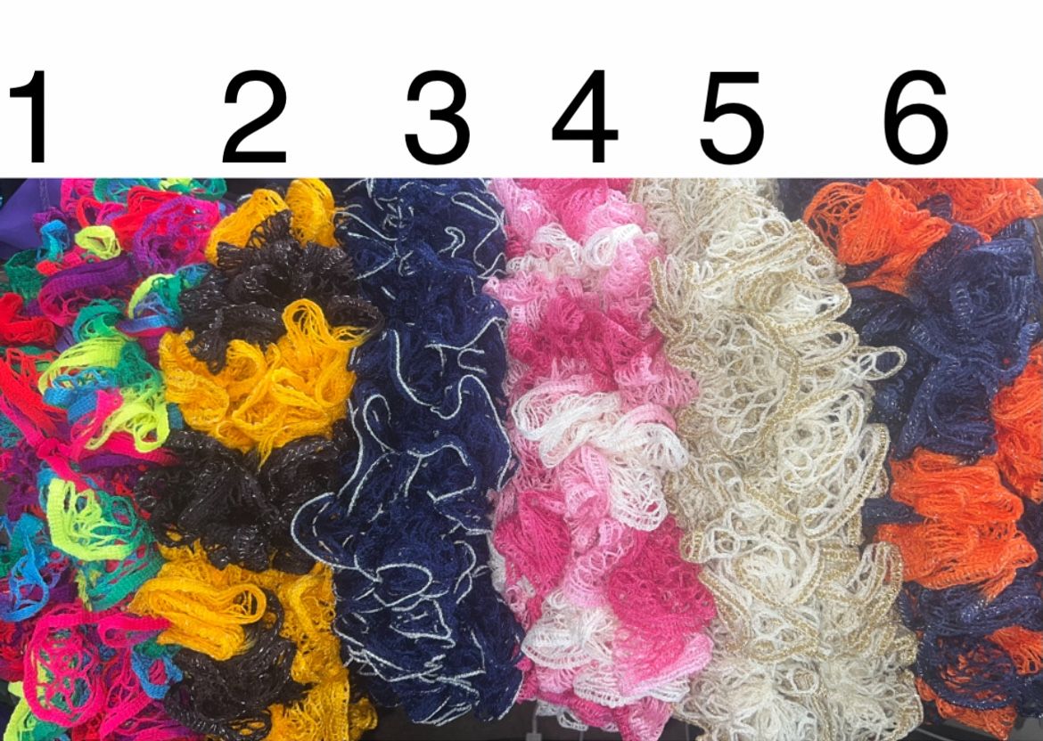 Handmade ruffled scarf