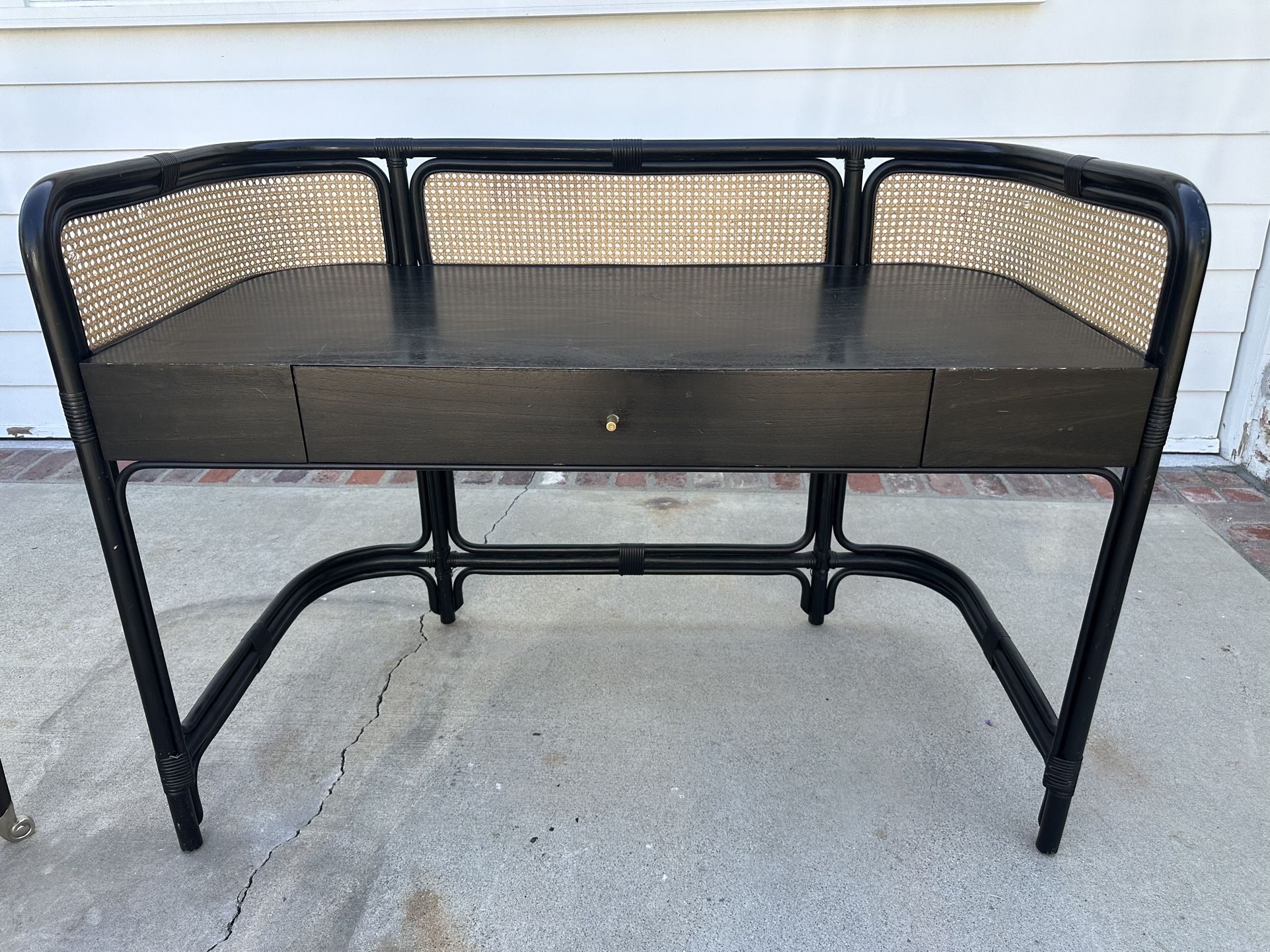 CB2 Suri Cane Rattan Desk All wood No MDF for Sale in Seal Beach CA OfferUp