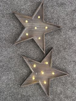 Wooden Light Up Star Decor