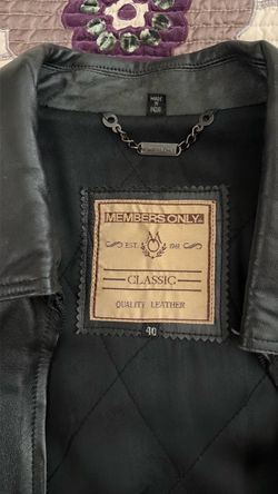 Members only black leather jacket