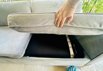 Gray Fabric Sofa Bed with Storage