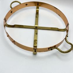 Vintage Brass & Copper Casserole Holder Sone Tarnish, Works Great  similar to Nilsjohan Sweden 