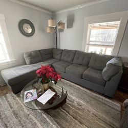 Grey/Blue Sectional W Lounge