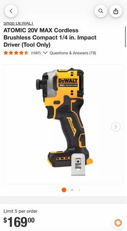 ATOMIC 20V MAX Cordless Brushless Compact 1/4 in. Impact Driver