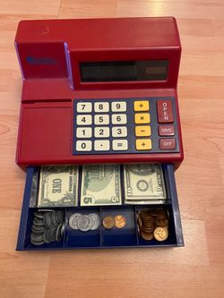 Learning Resources Toy Cash Register w Working Calculator Play Money