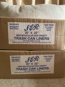 1000 clear trash bag 7 gallons for $10 a box
