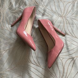Blush Pink Patent Leather High Heels