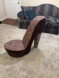 leopard print high heel chair