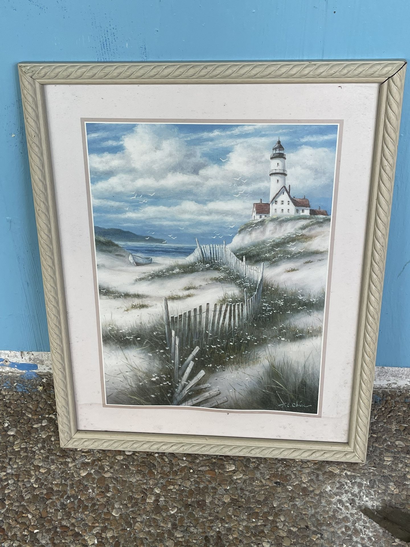 Lighthouse Wall Painting Framed
