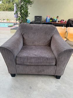 Gray Upholstered Accent Armchair