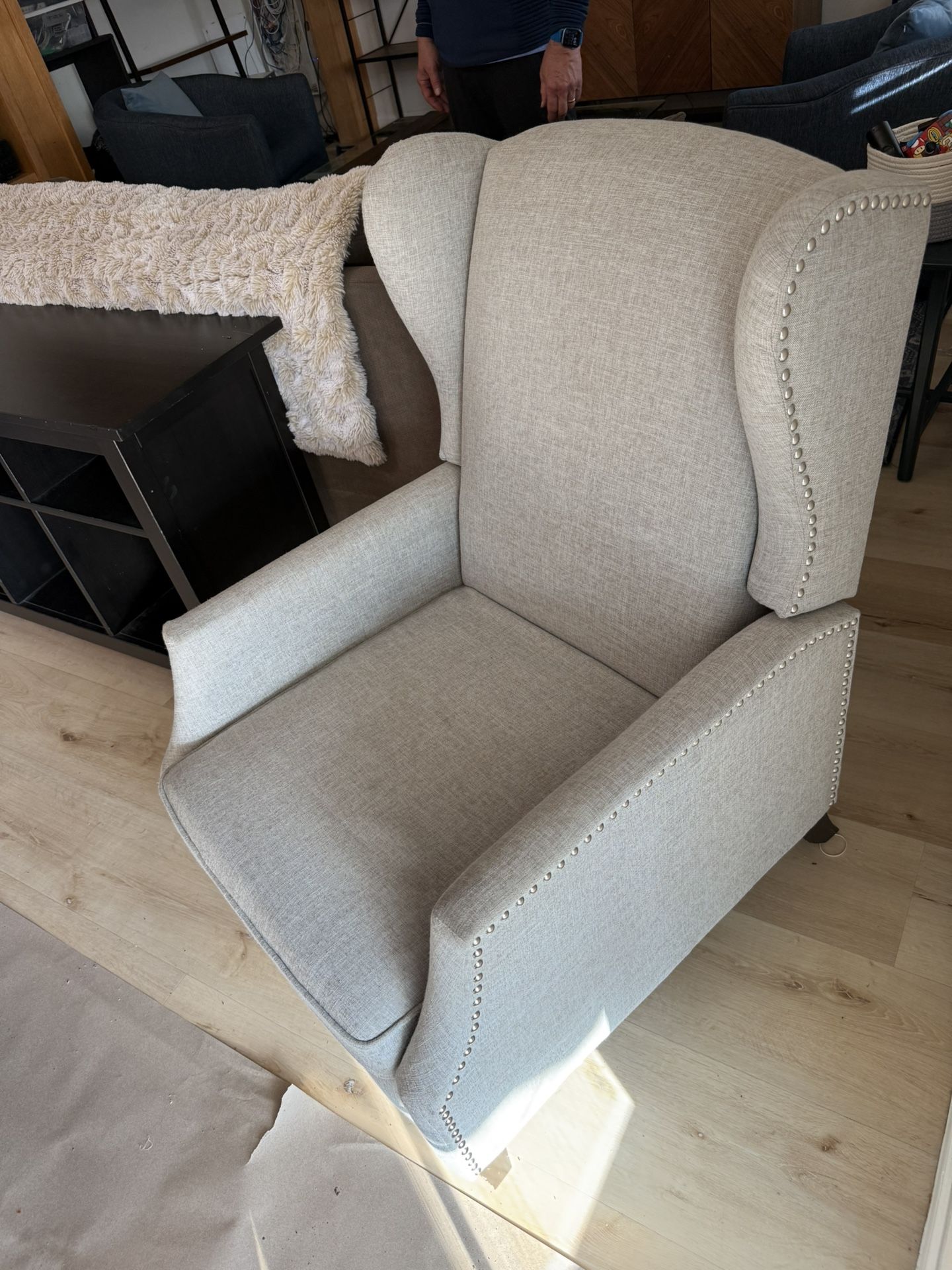 Light Gray Recliner Wingback Chair - $35 OBO