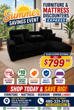 BLACK SLEEPER SECTIONAL 