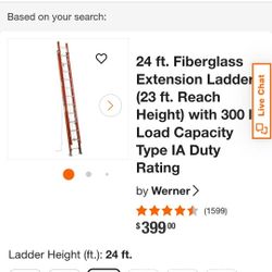 WERNER 24 ft. Fiberglass Extension Ladder