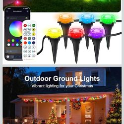 50Ft Permanent Outdoor Ground Lights Smart Color Changing, Pathway Christmas Lights Waterproof, Walkway Lighting for Outside Garden Back Yard Driveway