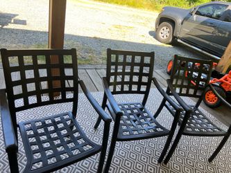 Black chairs outside
