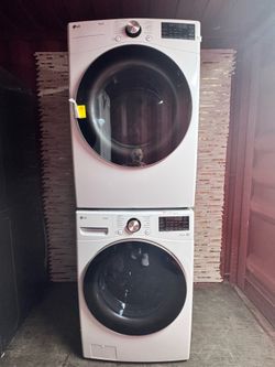 White LG Washer & Electric Dryer