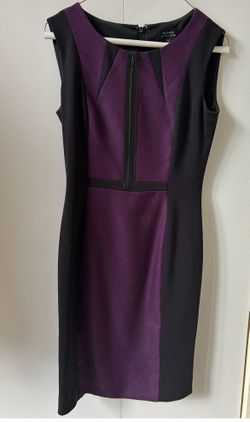 Tahari dress purple and black size 2