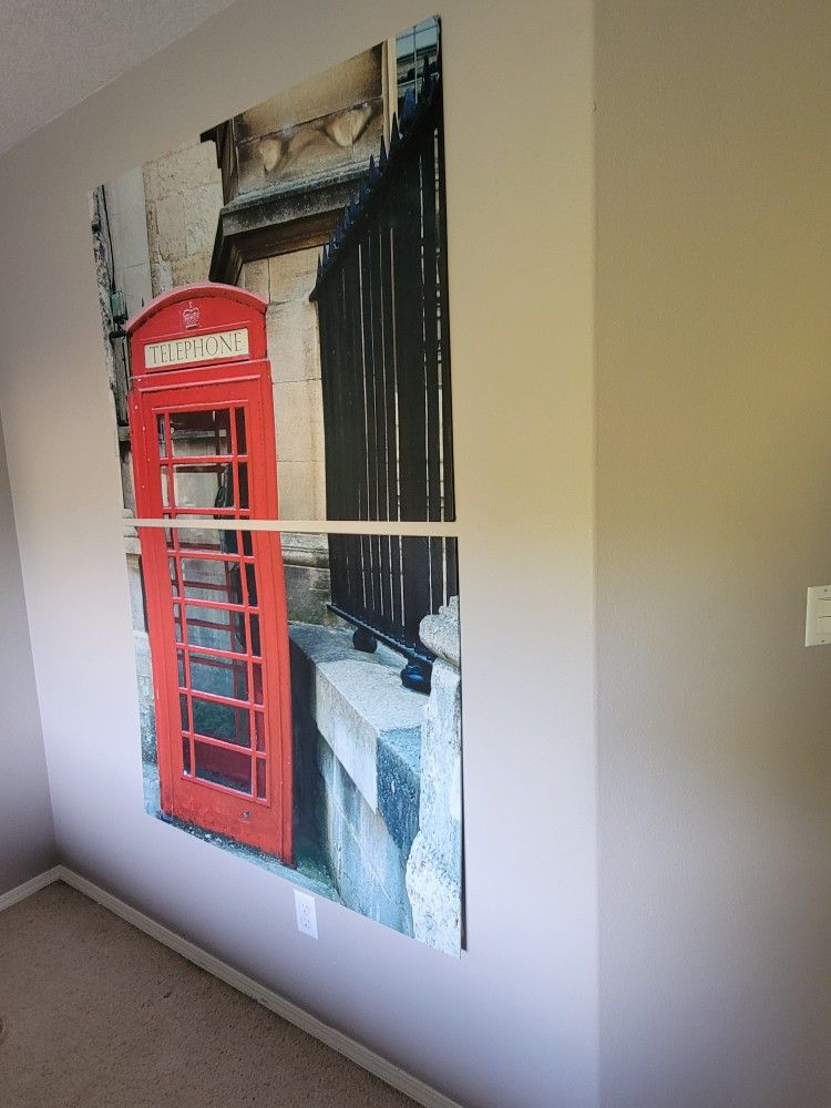 London Phone Booth Photo Mounted on Foam Core