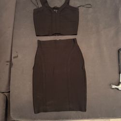 Guess Black Mini Skirt And Crop To 