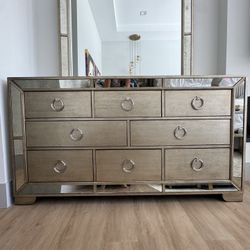 ZGallerie Ava Mirrored 8 Drawer Modern Dresser 