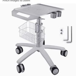 Medical Cart Mobile Trolley Cart with Wheels 29.5"-41.3" Height Mobile Rolling Cart, Lab Cart