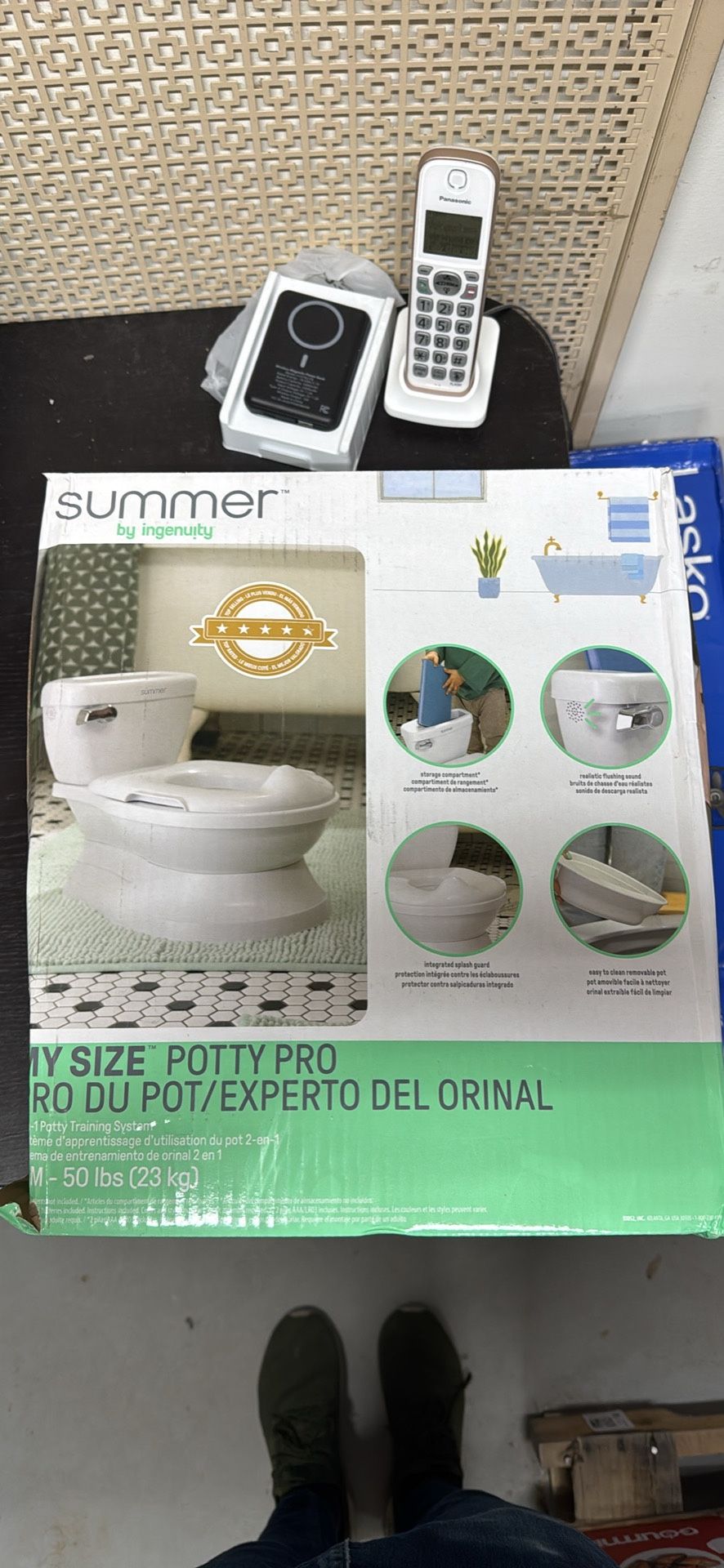 Summer Infant by Ingenuity My Size Potty Pro in White, Toddler Potty Training Toilet, Lifelike Flushing Sound, for Ages 18 Months+ Open box QL