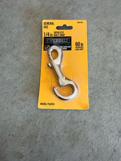 Everbilt 1/4 in. Nickel Plated Open Eye Bolt Snap