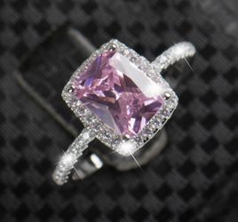 New 18 k white gold engagement ring wedding ring set