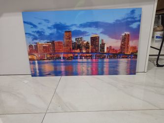 City Skyline Night Wall Art Print