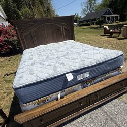 King Storage Bed Set + Serta Memory Foam Mattress & box spring