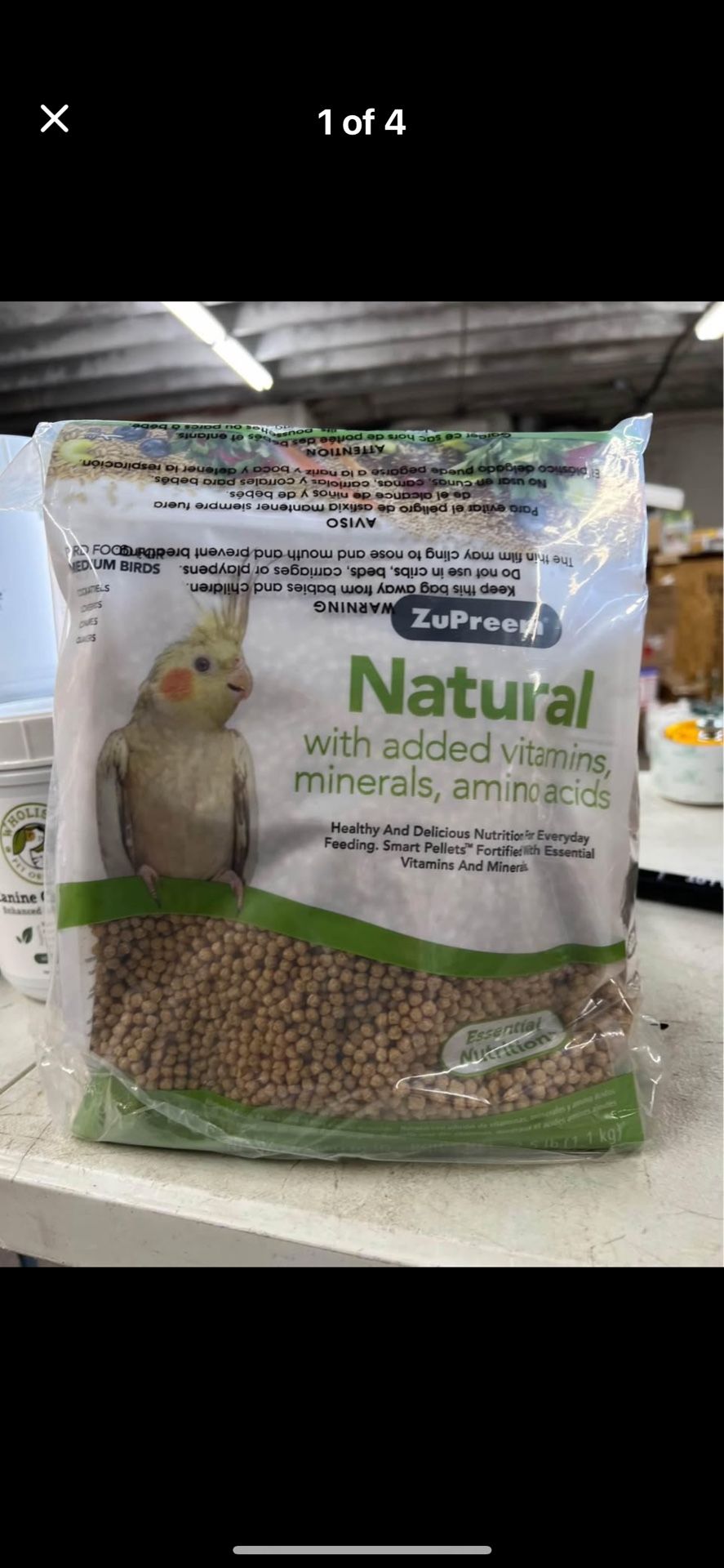New bird food pellets for large birds 20 and for medium birds $17