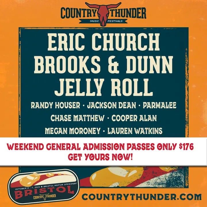 Bristol Speedway Country Thunder 2 Day Ga Tickets