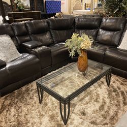 Leather Recliner Sofa 