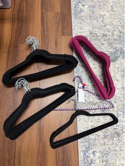 Black pink velvet hangers lot