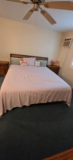 OBO King Bed Frame with Metal Headboard