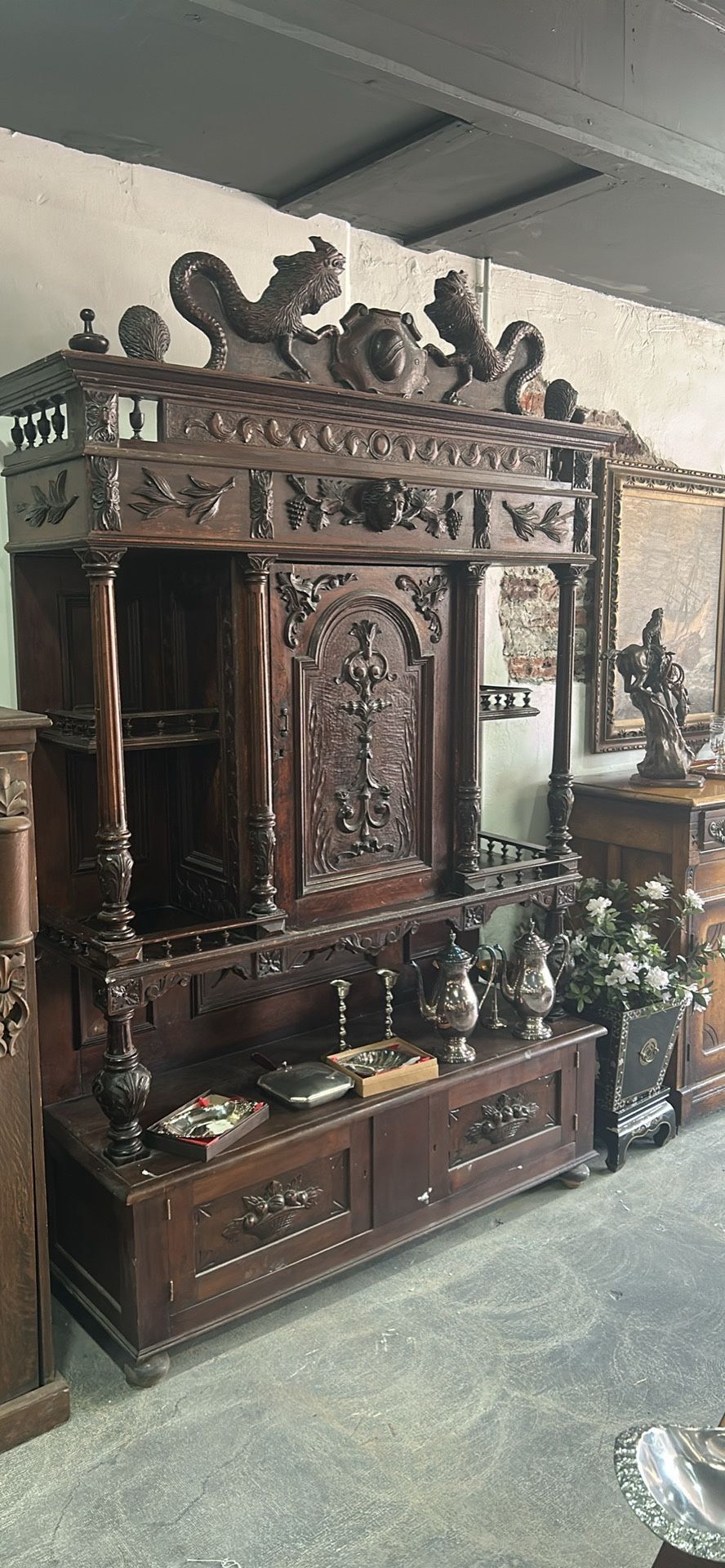 Antique stunning hunt cabinet