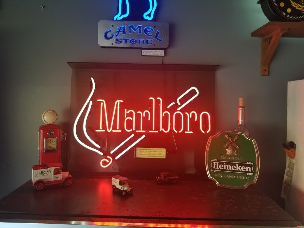 Marlboro neon sign.