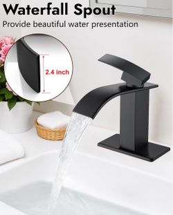 Matte Black Waterfall Bathroom Faucet