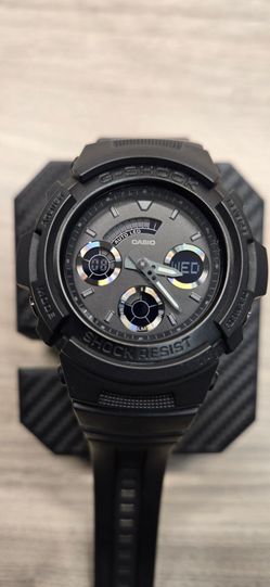 Casio G-Shock AW-591BB All Black Stealth Analog-Digital Watch ā Excellent Condition - USED LIKE-NEW