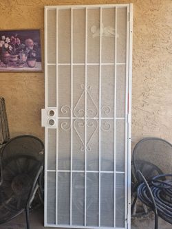 NEW White Metal Mesh Security Door