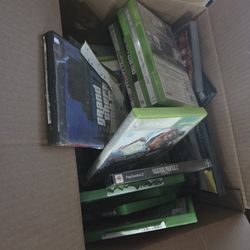 Box Of Xbox 1, 360 And Playstation 2 Games