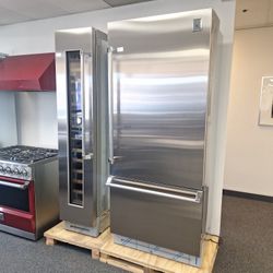 Hestan 54" Set Up. 36" Refrigerator 18" Wine Column 