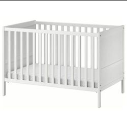 IKEA SUNDVIK CRIB WITH SERTA MATTRESS