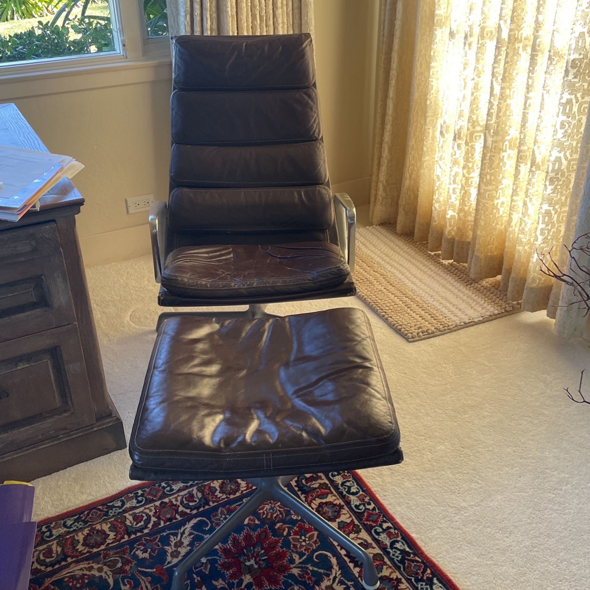 Eames leather chairs & ottomans Make Offer