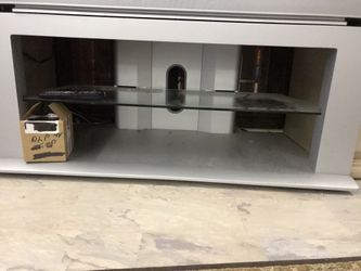 Silver Glass Tv Stand