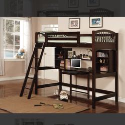 twin size loft bed with desk