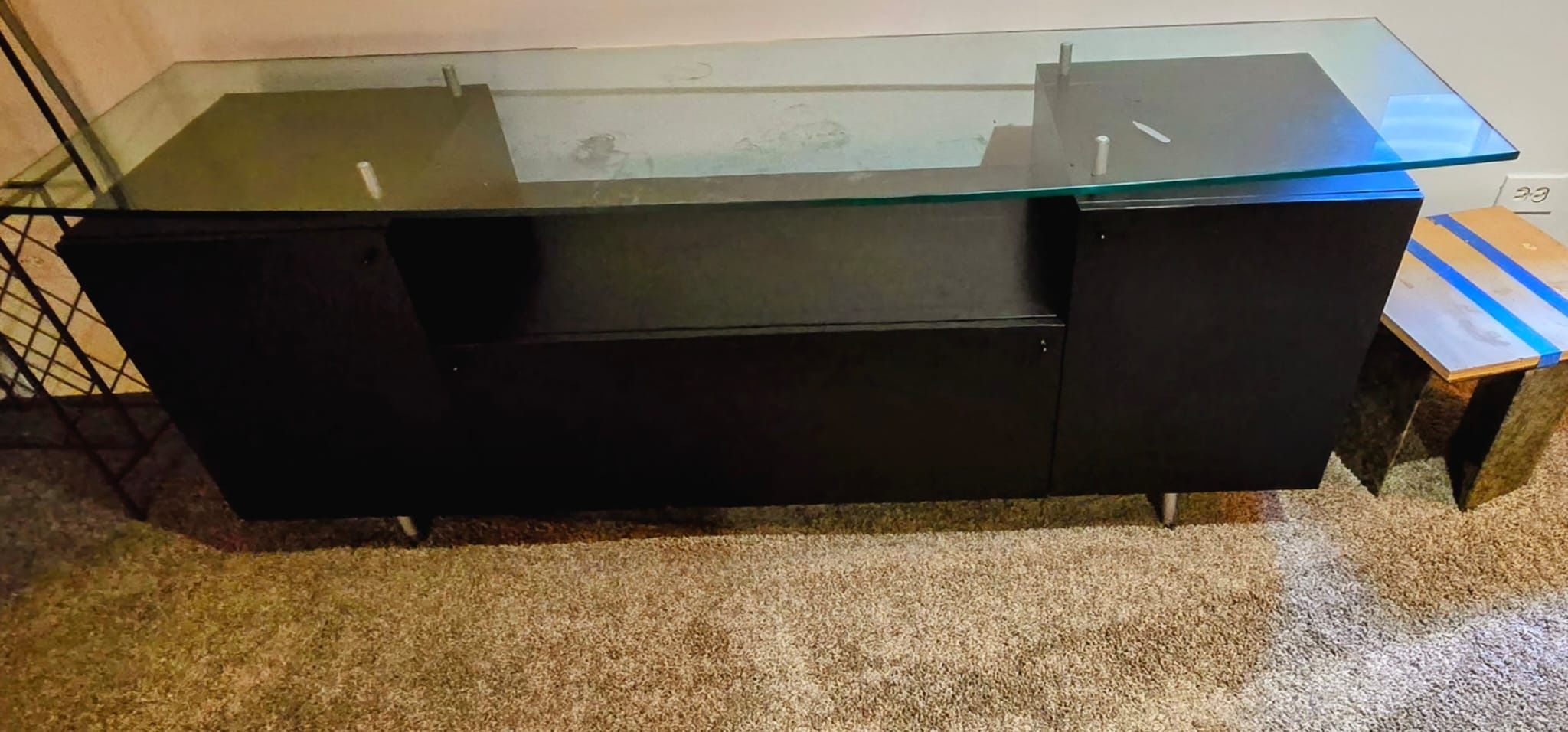 Moving out! Modernist Lacquer/Glass Credenza – 245.00