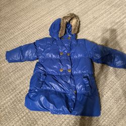 HANNA ANDERSSON  GORGEOUS BLUE DOWN  HOODED PARKA WINTER COAT  GIRLS  100 Cm 4T
