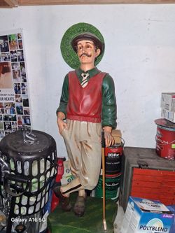 Large vintage Golfer Figurine Statue Decoration