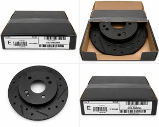 New Pair of Slotted & Drilled Rear Brake Rotors – Part #(contact info removed)4L / (contact info removed)4R